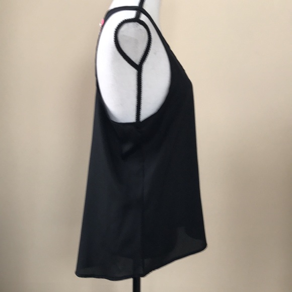 Cute Black Racerback Tank with Pink Zipper in Back - Picture 4 of 7